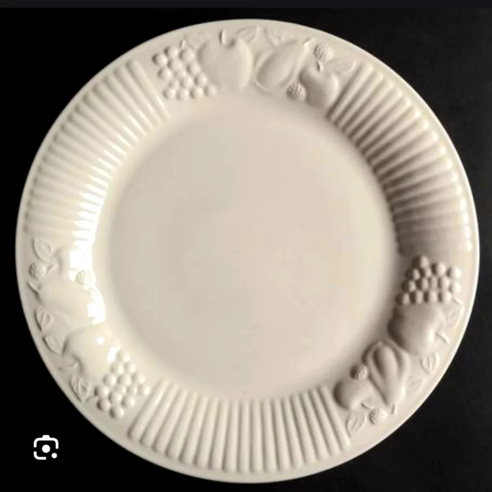 Libbey LIE18 12” Chop Dinner Plate Round Platter Serving Dish Fruit Pattern